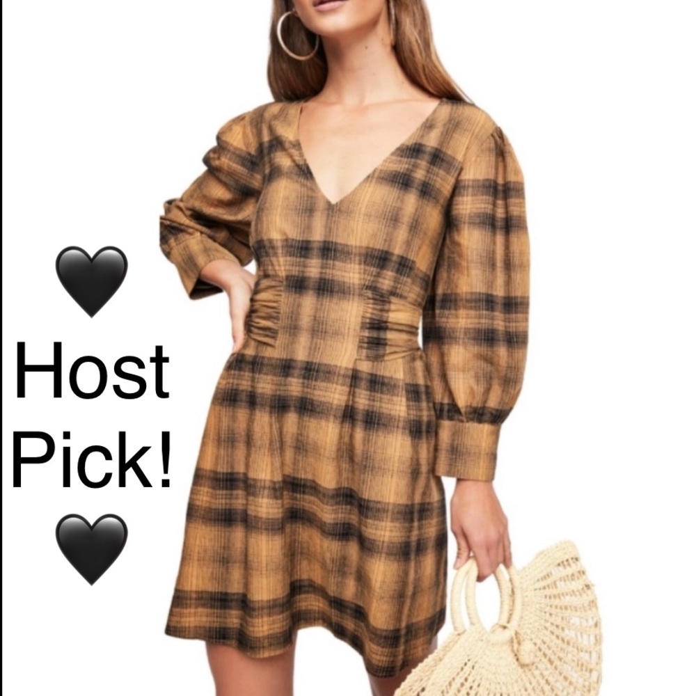 🖤Host Pick!🖤 NWOT Free People English Rose Plaid Mini Dress Size 0